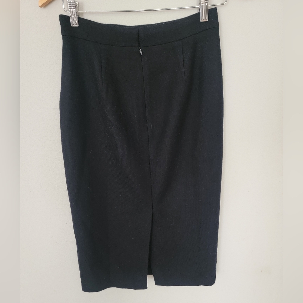 J. Crew Elegant Wool Black Pencil Skirt - Picture 8 of 8